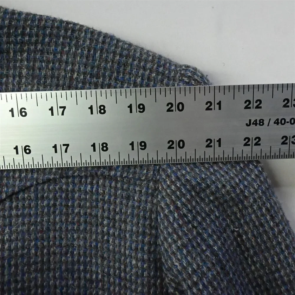 Vtg Pagano West 48L Blue‎ Tweed Wool Western Yoke Mens Blazer Jacket Sport Coat